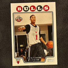 Topps 2008-09 Derrick Rose Rookie Basketball Card #196 Chicago Bulls. rookie card picture