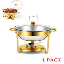 1 Pack 5QT Round Chafing Dish Buffet Set Food Warmer Chafer 316 Stainless Steel