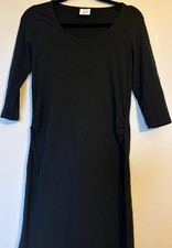 mama-licious Women’s Maternity M Black Scoop Neck 3/4 Sleeve A-Line Dress