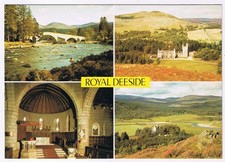 Postcard Royal Deeside Old Bridge Crathie Church Balmoral Castle Scotland UK