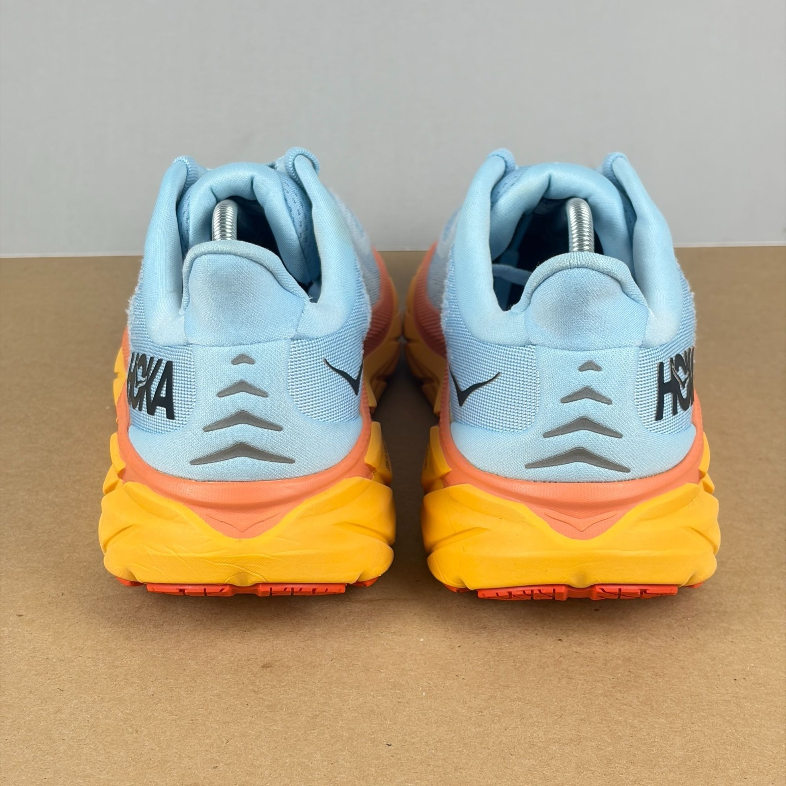 Hoka Clifton 8 Athletic Running Shoes Womens 10 Blue Orange Low Top Lace Up thumbnail 4