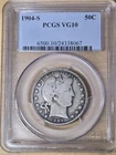 1904-S SAN FRANCISCO BARBER HALF DOLLAR PCGS VG-10 NICE COIN
