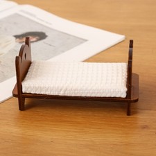 Realistic Furniture Model for Dollhouses Bedroom Single Bed Photo Props