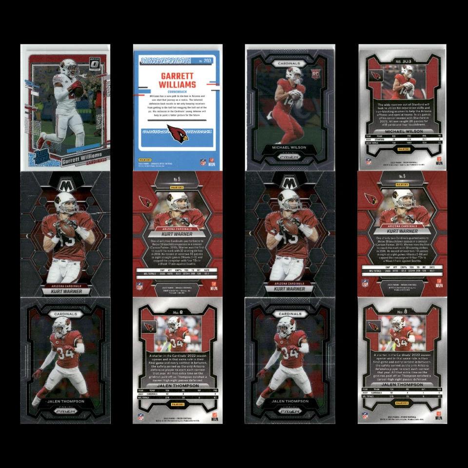 Arizona Cardinals Lote 65 Tarjetas de Fútbol Novatos, Prizms 2020-24 Panini Set NFL Foto 4 de 4