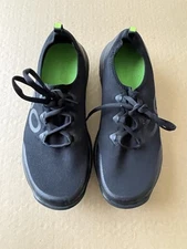 OOFOS OOmg Fibre Low Mens 11.5 Black  Lace Up Comfort Casual Shoes