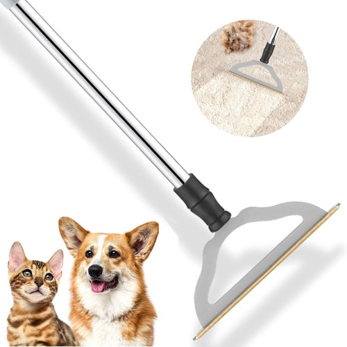 Depilatore per Animali Domestici per Tappeti, Rastrello per Tappeti Manico Lungo per Depilazione di Cani e Gatti, - Foto 8 di 8