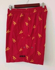 VTG Polo Ralph Lauren Lobsters Crawfish Swim Trunks Beach Surf Shorts Sz Large
