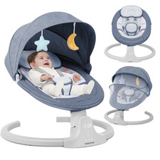 Bluetooth Baby Swing with Remote, 5 Speeds  10 Lullabies - USB Powered