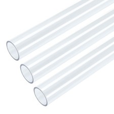 3 Pcs Round Clear Rigid Tubing Pipe 0.87 Inch 22 mm ID x 1 Inch 25 mm OD x 1
