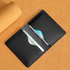 Ultra Thin Leather Card Holder Wallet for Men  Women Slim Pocket Case