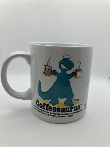 Coffeesaurus Funny Dinosaur Coffee Mug Vintage Novelty Cup White 87 ...