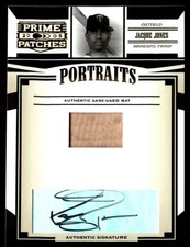 2005 Donruss Prime Patches Portraits Autograph Bat Jacque Jones Auto Bat Relic
