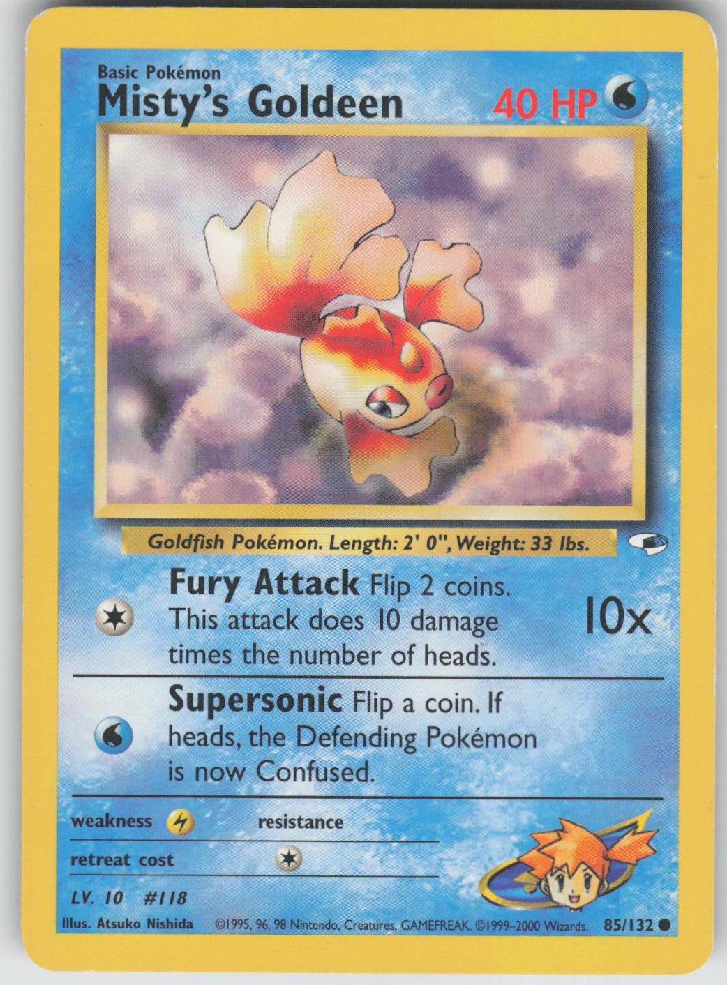 Pokemon TCG Misty's Goldeen (85) Common Gym Heroes 085/132
