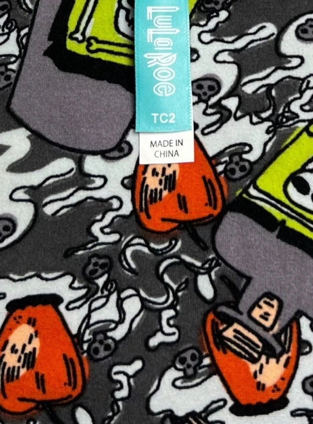 Леггинсы LuLaRoe TC2 Высокие Пышные 2 РЕДКИЕ Заклинания Бутылка с ЯДОМ на Хэллоуин ЯБЛОЧНЫЙ Череп - Изображение 4 из 4