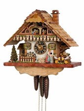 Black Forest House Cuckoo Clock, Moving Beer Drinker, Moving Woma.. HO 6260T NEW