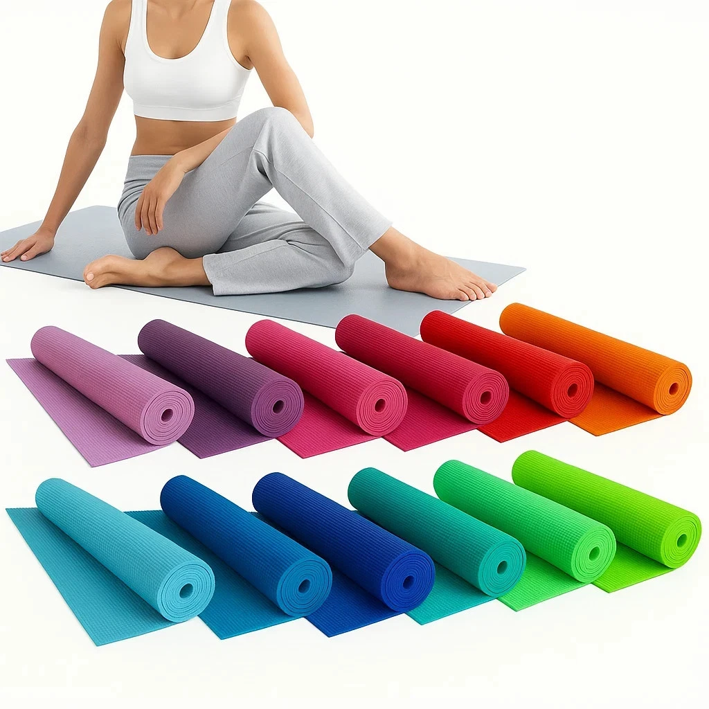 Tappetino Yoga Fitness 180x61x1 Cm &ndash; Grigio/Nero &ndash; Antiscivolo Per Palestra E Pilates