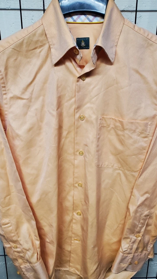 Camisa de vestir pequeña de sarga contemporánea melocotón Robert Talbott para hombre - Nueva sin etiquetas Foto 2 de 4