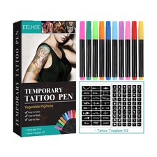 Temporary Tattoo Marker Set Multicolor Skin Art Pens DIY Body  Face