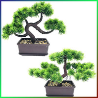Bonsai Pflanze KüNstlich Japanische Zeder Kiefer 2Er Set FüR BüRo Deko