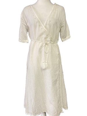 sachin and babi light blue dress ZW COLLECTION FLORAL EMBROIDERY MINI DRESS - Ecru