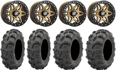 Sedona Split 6 Bdlk 14'' Wheels Br +30mm 28'' Mud Lite XL Tires RZR Turbo S / RS1