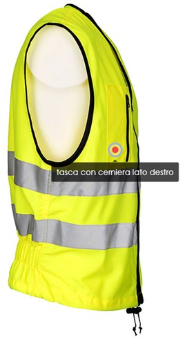 gilet Sottozero smanicato giallo fluo alta visibilità catarifrangente moto SC - Foto 6 di 11