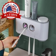 Porta Cepillos De Dientes Organizador Para Ba o Accesorios Dispensador Gris NEW.