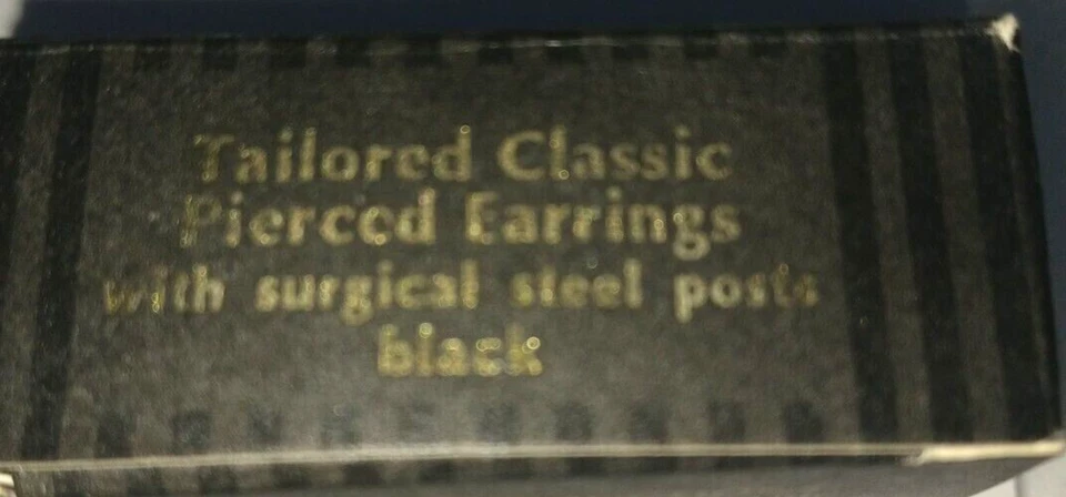 Tailored Classic Pierced Black Tear Drop Earrings with surgical steel posts NOS - Image 2 of 4