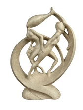 Jaru Ceramic Modernist Lovers Couple Sculpture Abstract Statue