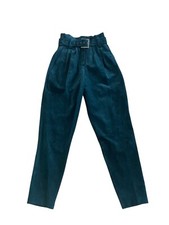 VTG Wilson  s Leather RARE Suede Tapered Y2K 90s Pants Green BeltedSz 8 26W