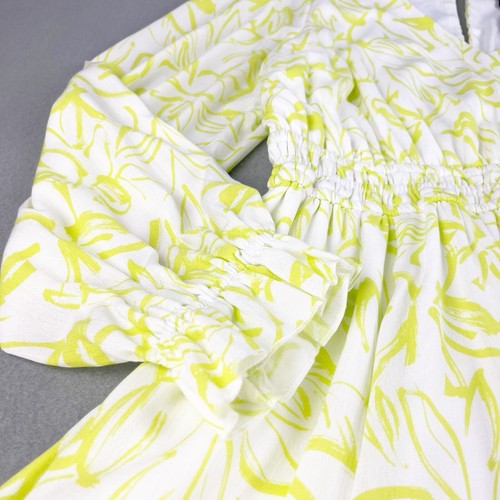 Torrid Mini White Gauze Floral Yellow Skater Dress Womens 1X 1 14 16 NEW - Picture 5 of 8