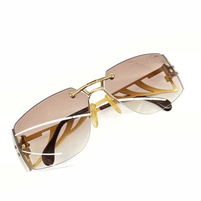 CAZAL Rimless Sunglasses MOD.926 COL.231 Gold Rhinestone Brown 
