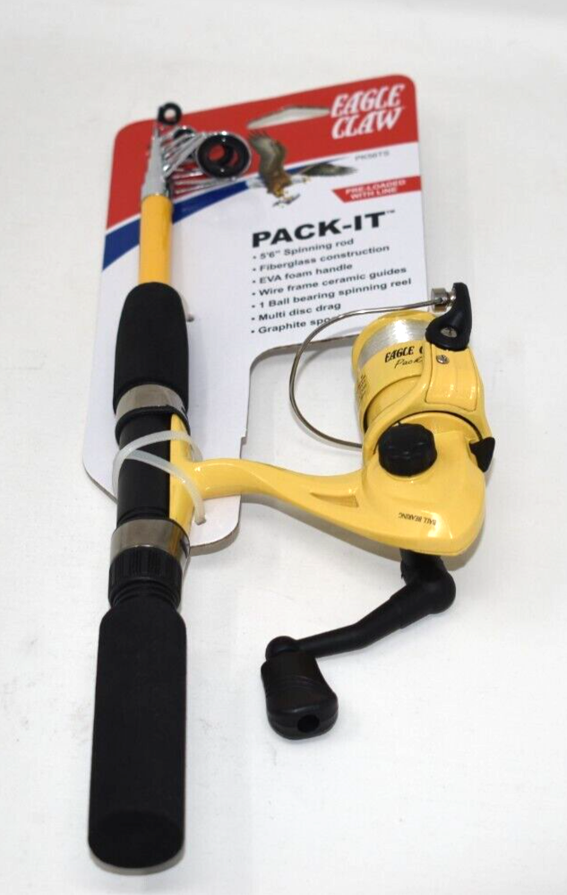 Telescopic Rod Eagle Claw Pack It Spinning Rod NEW Eagle Claw Pack
