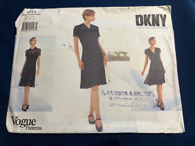 Vogue 1573 DKNY Pattern 3 Dresses & Slip, Sheer + Layered Sz 14-16-18 UNCUT RARE