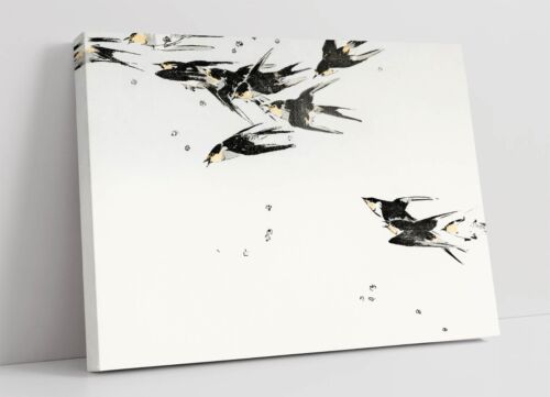 WATANABE SEITEI, FLYING MAGPIES -CANVAS WALL ARTWORK PICTURE PRINT - Afbeelding 1 van 2
