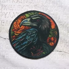 Raven Patch Iron-on Applique Bird Animal Prophecy Transformation Nature Gothic