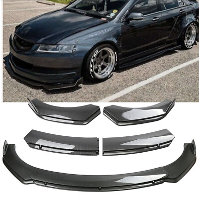For Acura TSX 09-14 Front Bumper Splitter Spoiler Body Kits Carbon Fiber Style