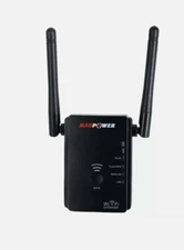 N300 WiFi Extender Booster Repeater for Home & Outdoor - Wireless Network Black