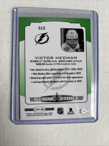 2022-23 O-Pee-Chee All-Star Etoile Green Victor Hedman #515 Lightning /33 - Picture 2 of 2