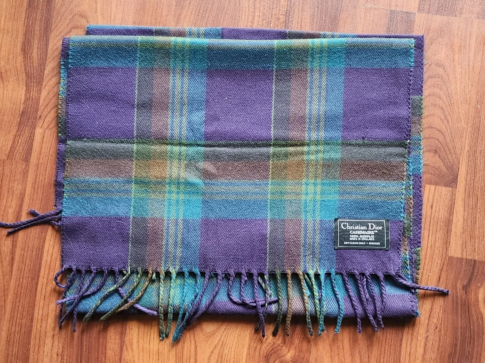 Foulard à carreaux Christian Dior Cashmaire 66 par 14