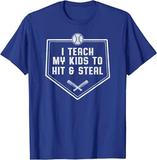 Baseball Dad I Teach My Kids to Hit And Steal Gift Unisex T-Shirt