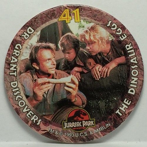 Vintage Pog / Milk Cap * 1993 Skycaps * Jurassic Park * #41