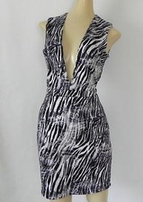 bebe Dress Bodycon Deep V-Neck Sleeveless Size 2XS