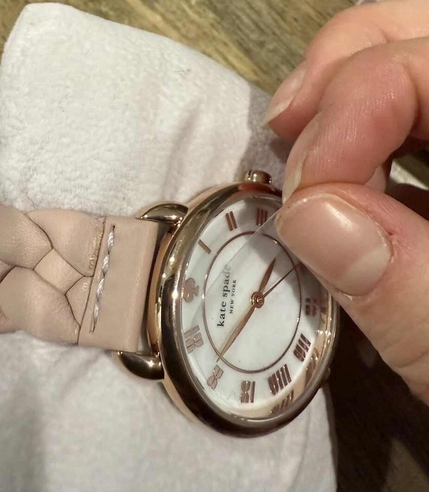 NEW Kate Spade Lily Avenue Rose Gold Pink Braided Leather Band Watch In Box - Image 3 of 4