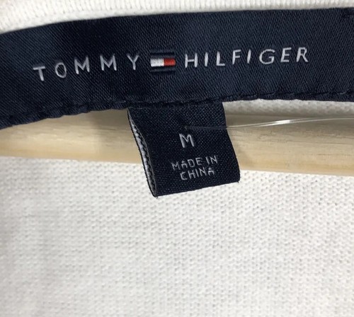 Tommy Hilfiger M NWT Studded Argyle V Neck Top Winter White Light Sweater 🧡🧡 - Picture 5 of 10