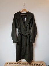 Polo Ralph Lauren Khaki Green Wrap Wool Blend Collar Coat Size S Premium Quality