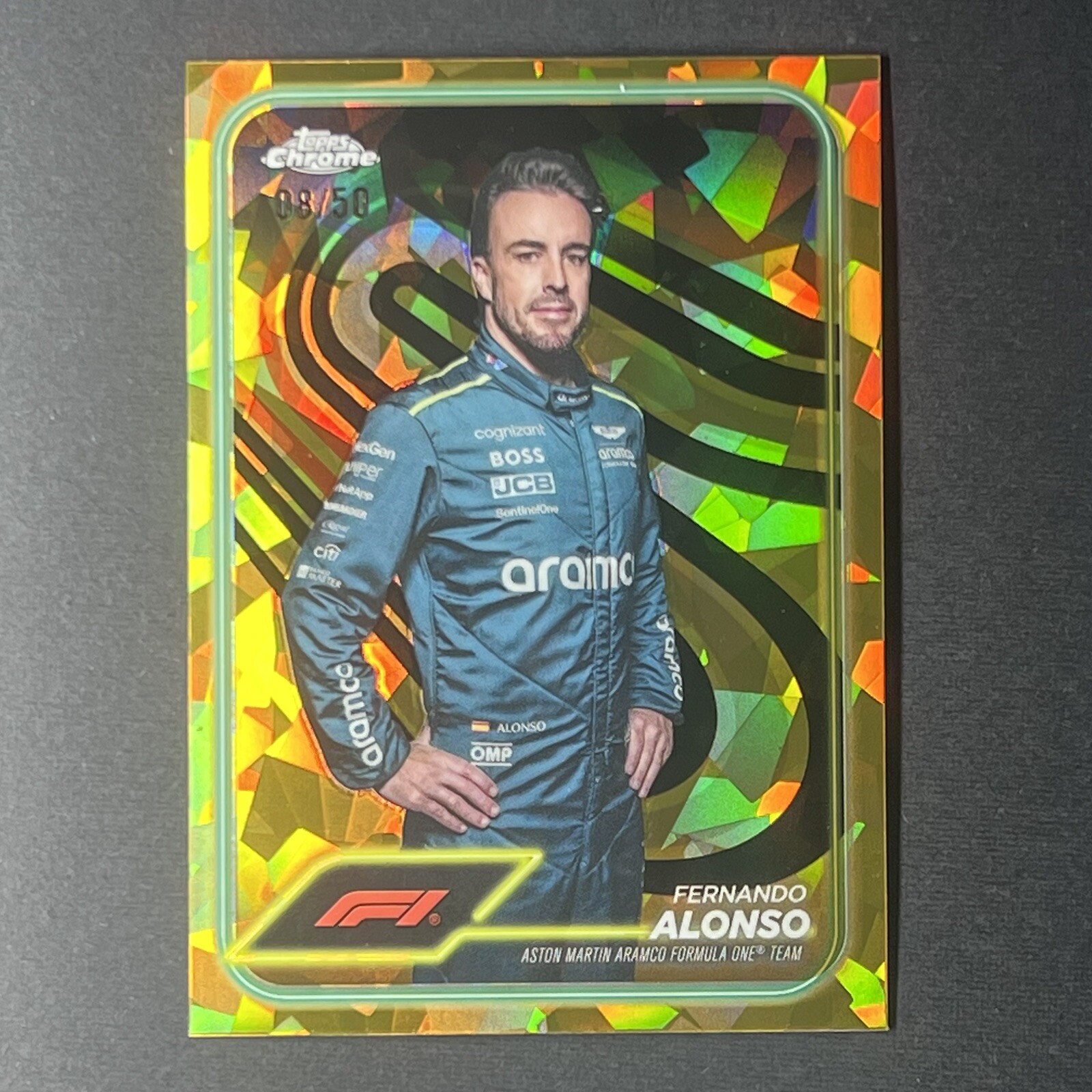 2024 Topps Chrome Sapphire Formula 1 Fernando Alonso #11 Gold  /50