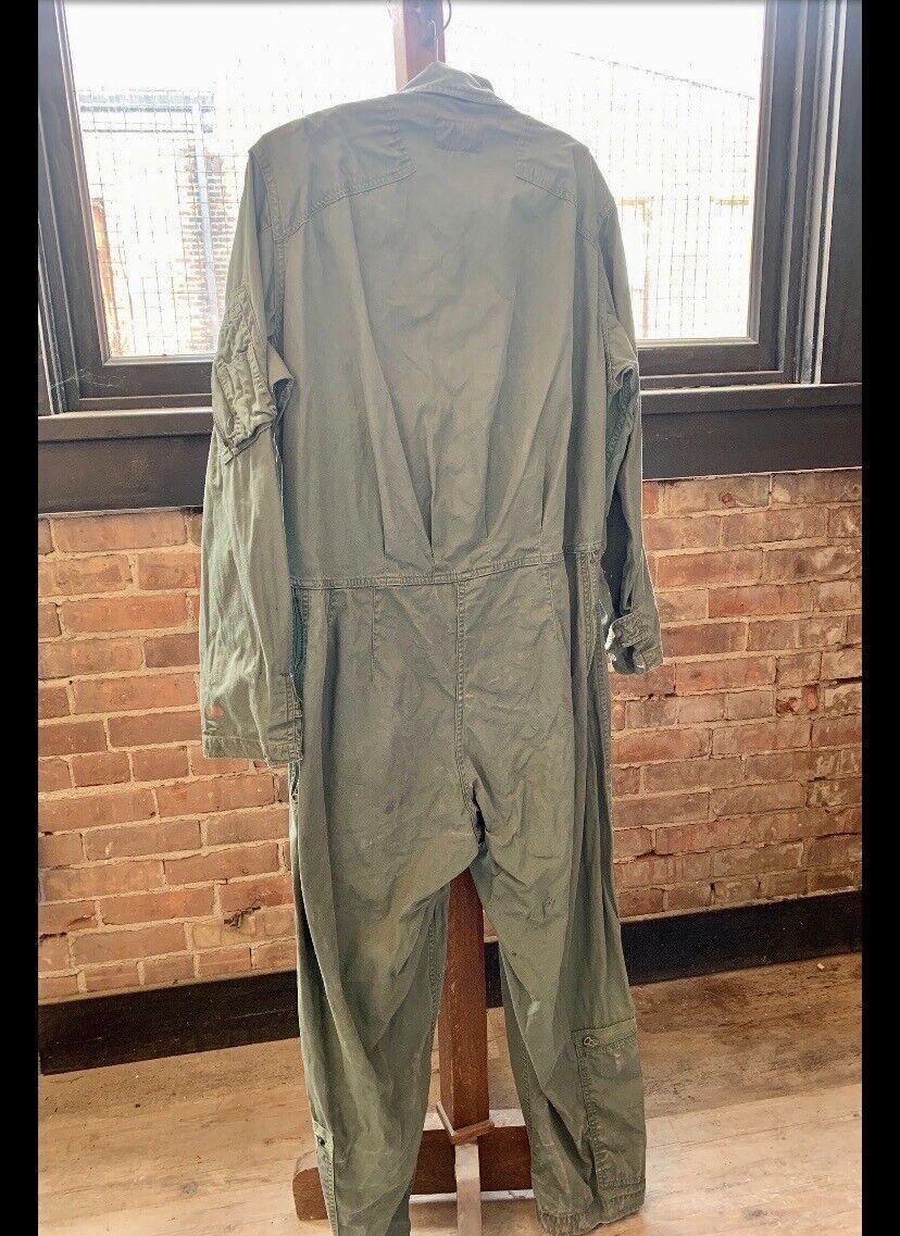Vintage Air Force Military Flight Suit Jump Suit Coveralls 1960s Large Vintage Air Force Military Flight Suit Jump Suit Coveralls 1960s Large