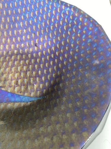 Debra Hall Purple Iridescent Fused Glass Bowl with wire/bead SIGNED - Picture 3 of 8
