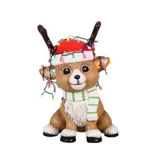 Garden Elements Fiberglass Indoor Christmas Figurine—Baby Deer with Lights, 28"
